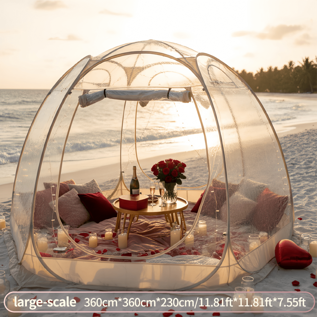 instant     view bubble tent all weather windproof warm transparent shelter for beach camping   family gear