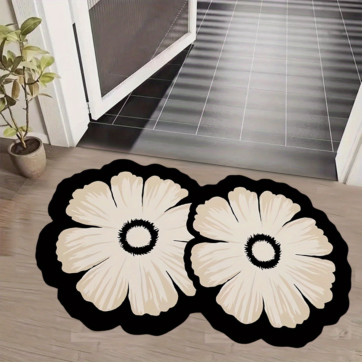 1pc floral diatomaceous earth bath mat non slip super absorbent quick dry soft shower mat with rubber backing decorative floor mat for bathroom easy to clean 1200gsm hand wash only bathroom mat decorative bath mat   material Product details 3