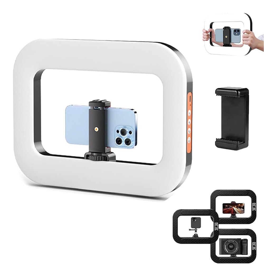 TEMU Rechargeable Selfie Portable Ring Light Adjustable Fill Light, With Cordless Square Design Battery Phone Video For Iphone, Ring Lights For Live