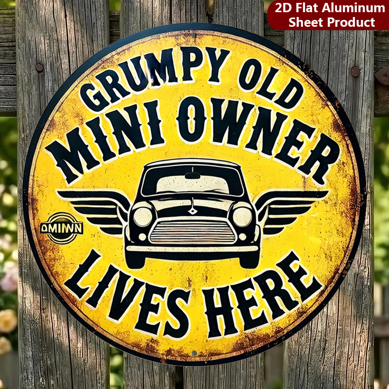 TEMU 2d Flat, 1pc, Old Sign - 8x8 Inches,mini Owner Metal Wall Decor,vintage Sign Decorative Sign Suitable For Garage, Cafe Decoration Or Halloween /