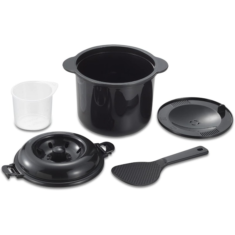 TEMU Microwave Rice Cooker With Binchotan Charcoal - 2-cup Portable Microwave- Rice Cooker, -style Charcoal Technology, For Small Kitchens, Dorms &