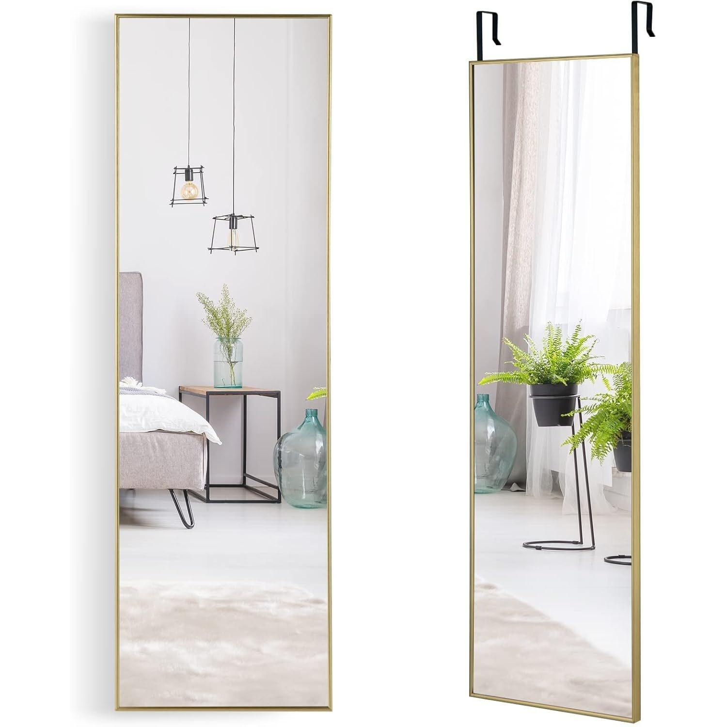 Image of Full-length Mirror With Height-adjustable Hooks For Bedrooms, Living Rooms And Entrance