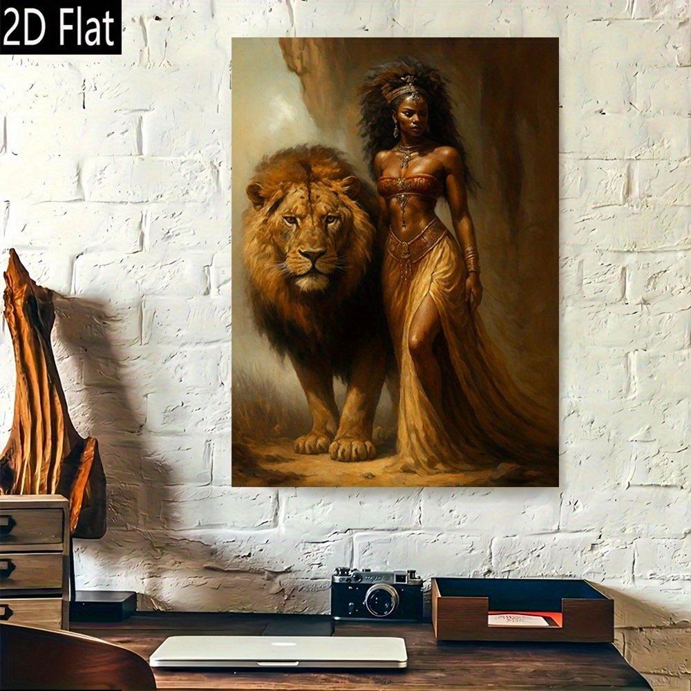 [Halloween Christmas] 2D Flat, 1pc, Empowerment and Strength in Nature Artwork Frameless Canvas Wall Painting Modern Retro Design, High Quality Printed Poster, Elegant Home Office Decoration, Home Decoration Halloween Christmas, 2D Flat