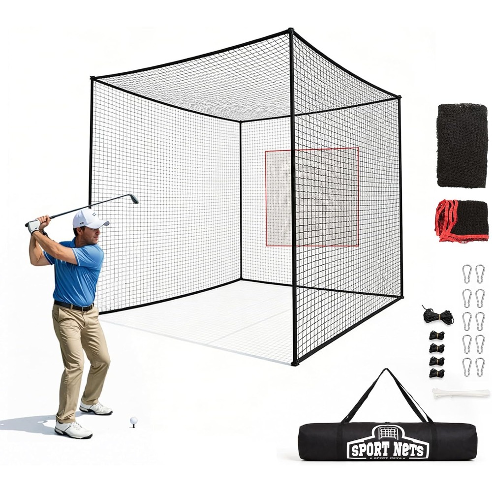 Image of X 3 X 3 Meters Golf Practice Net Is Suitable For Indoor And . It Contains 4 Cable Suspensions And 20 Nylon Cable Ties, Making It And