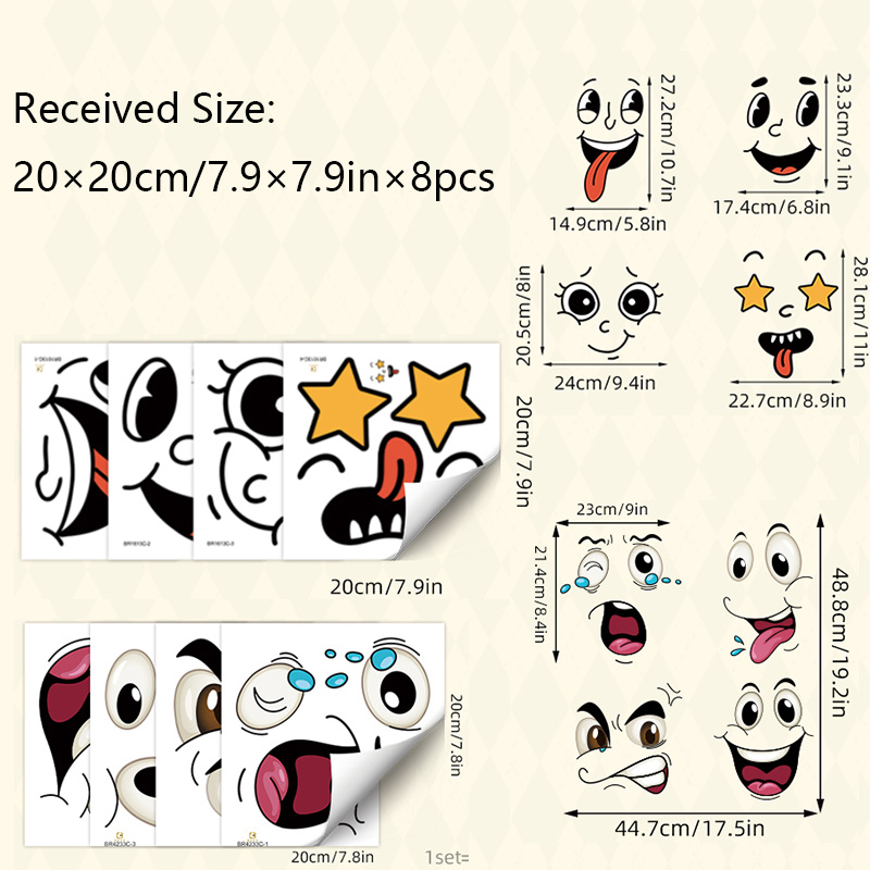 8pcs Trash Can Stickers Vinyl Decals,cute Garbage Bin Toilet Wall Car Cabinet Decor, Removable Adhesive Labels For Home Office Dorm Decoration