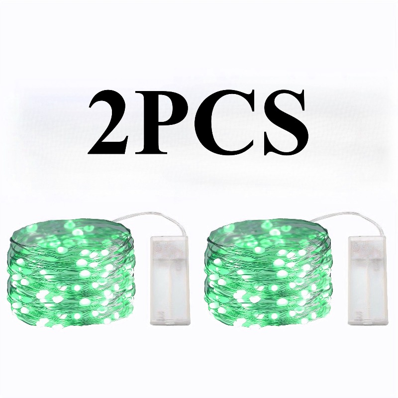 TEMU 2/4 piezas 1M 10 Led Guirnaldas de Luces LED Verdes | Mini Luces Twinkle a Batería con para , , Decoración de de , Regalo del Día de la , de