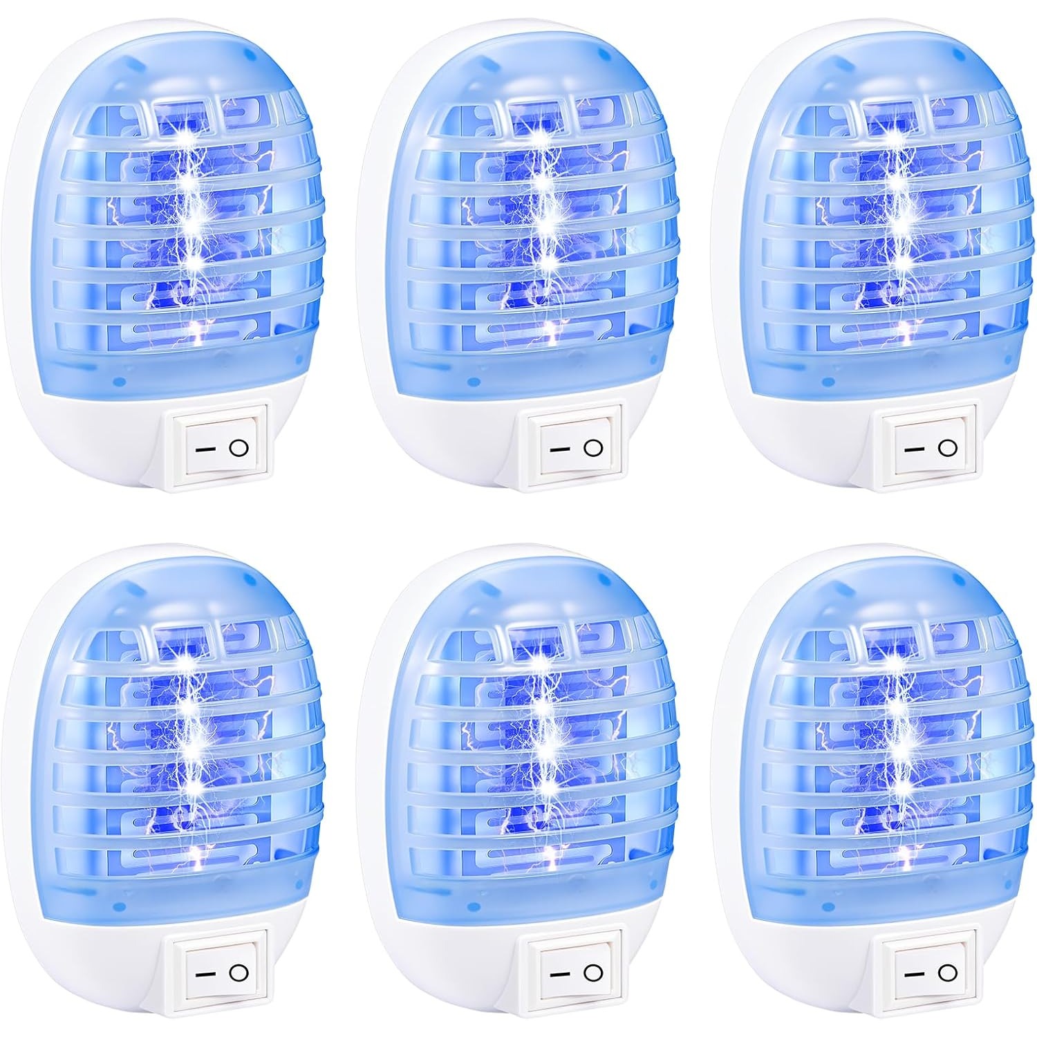 TEMU 6 Pack In Bug Zapper Indoor Flying Trap Indoor, Electronic Gnat Zapper With Led Light For Bedroom, Kitchen, Office