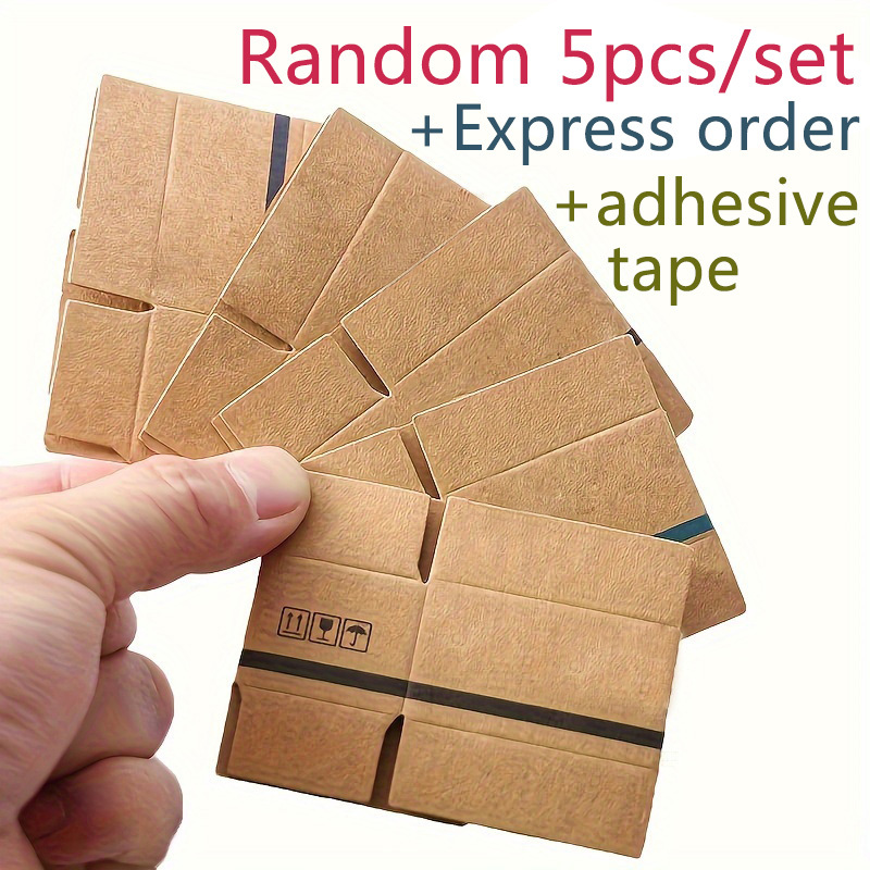 

[5pcs Miniature Shipping Box Set] 5pcs Miniature Shipping Box Set, 1:12 Scale Realistic Mini Paper Boxes, Decorative Accessories For Card Making Kit, Craft Paper Material