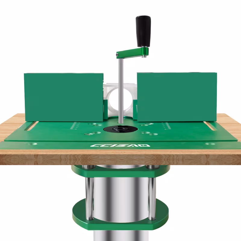 适用于65毫米直径马达的木工翻转板和铣床升降套件 - 铝合金铣床嵌入板带斜角量规和护板 - 工作台修边木工辅助工具 商品详情 9