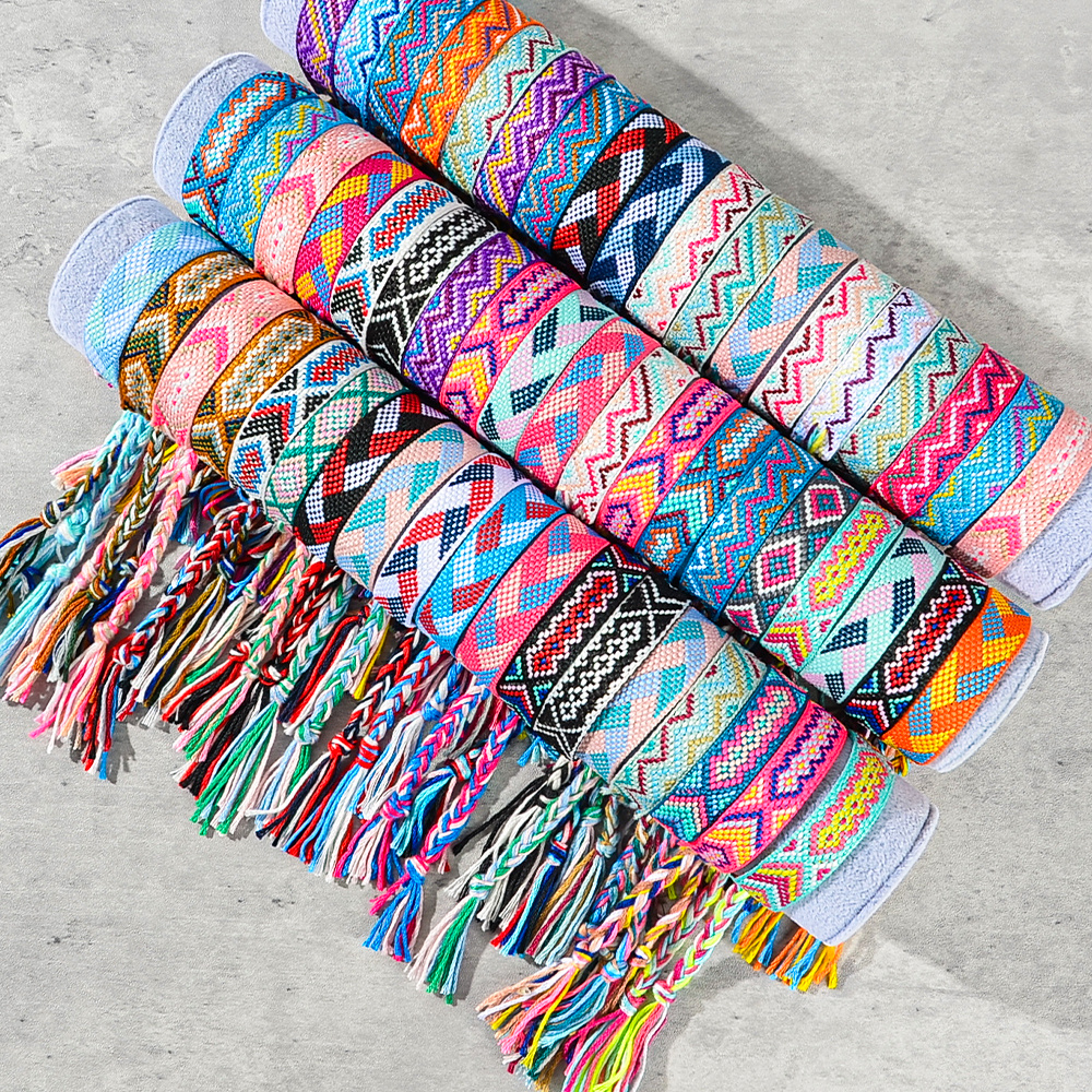 24pcs Boho Braided Bracelet Set - Gift for Family & Friends