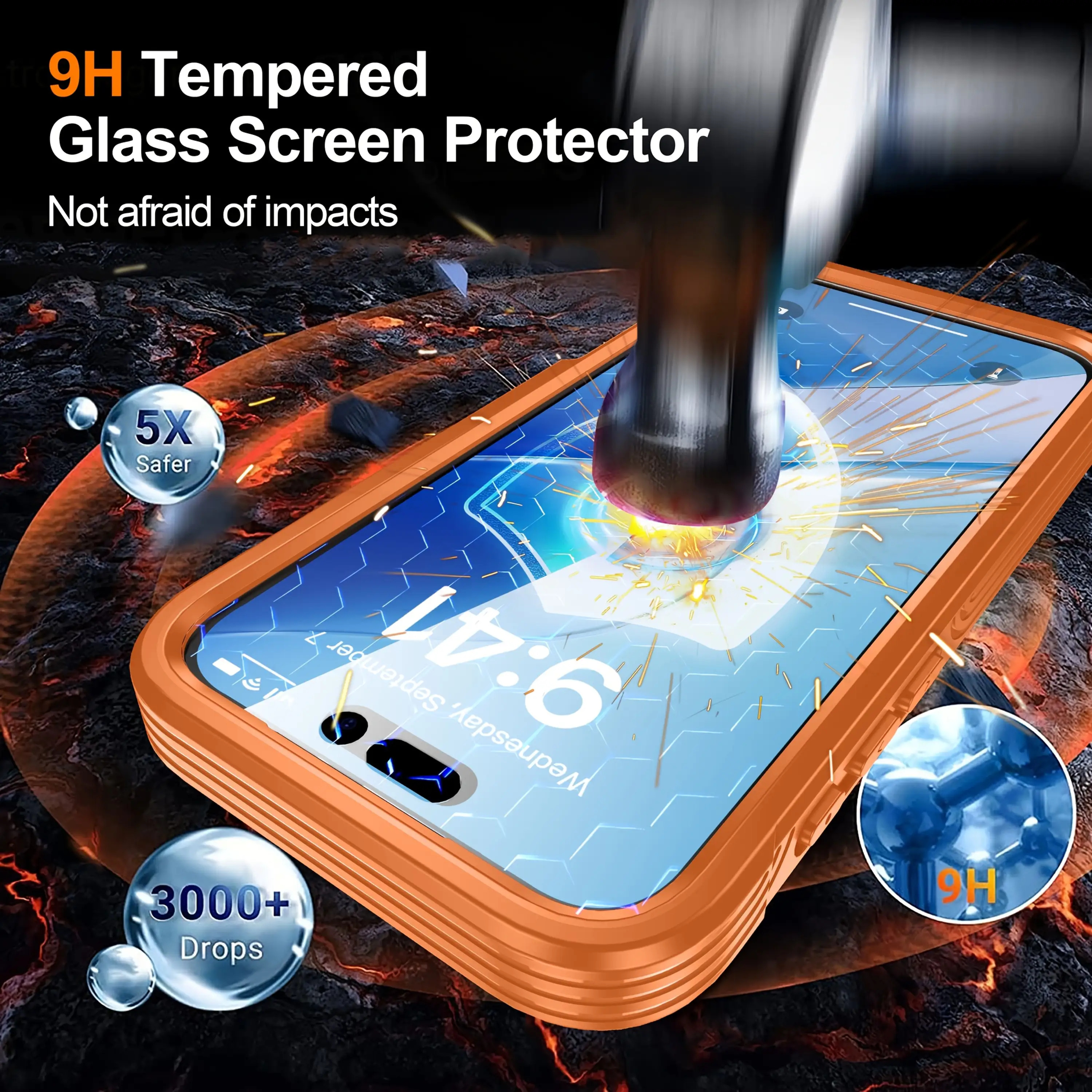 brand   full coverage transparent durable compatible wireless magnetic charging dustproof shockproof   phone case for iphone 17   max 17pro 17air 17  360 degree protection phone phone protection   protection Product details 2