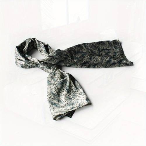 tone leopard print silk scarf wrap shawl large elegant fashion accessory for women versatile for casual formal outfits