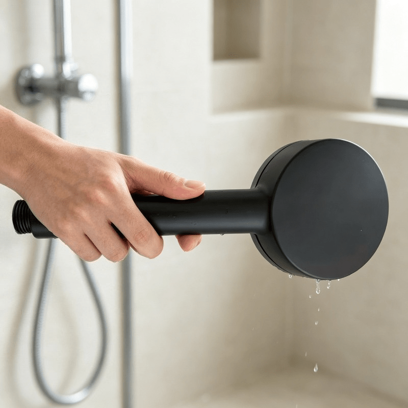 TEMU [Capybara] 1pc Pommeau de Douche Premium Noir 5 Modes Haute Pression, Douchette Rechargeuse de Salle de Bain, Douchette à Main Réglable Économie