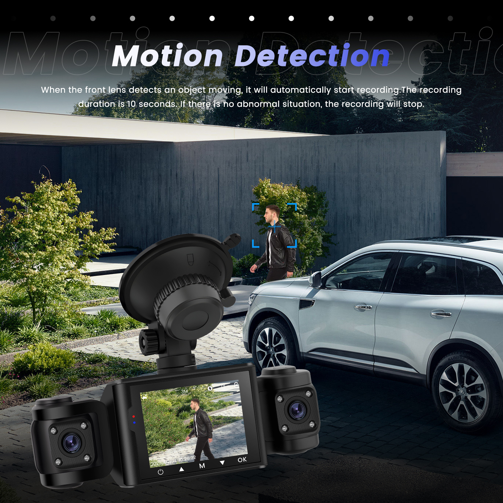 EKLEVA 4 Camera Lens Car DVR 3-Channel Dash Cam HD 1080P Dash Camera Dual Lens Dashcam Video Recorder 24H Parking Monitoring Dashcam | Lazada PH