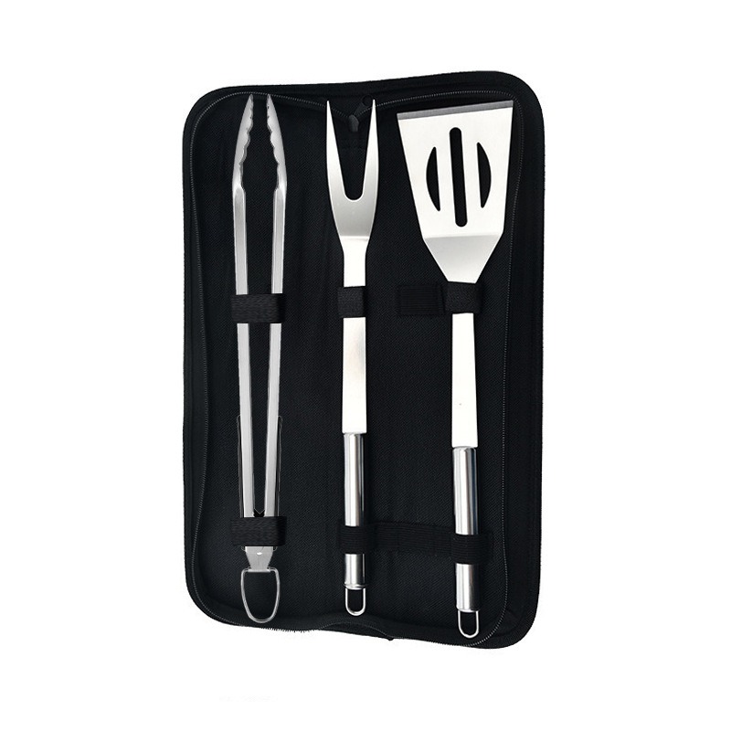 3pcs/10pcs Bbq Grill Tool Set, Stainless Steel Utensils With Storage Bag, Grilling Accessories For Outdoor Grill