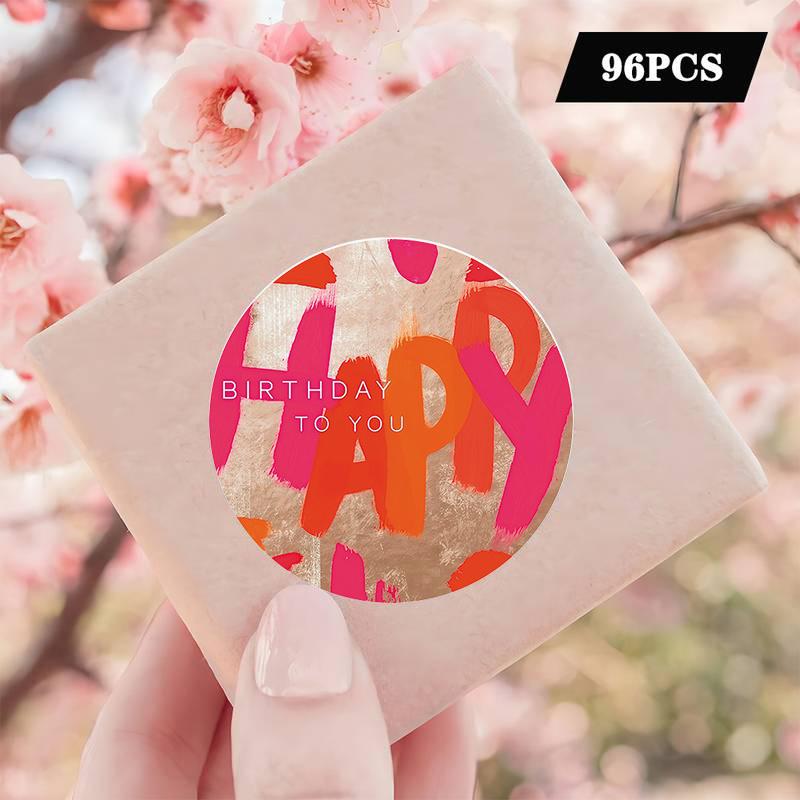 TEMU 96pcs Happy Birthday Round Stickers, About Colorful , Suitable Birthday Gifts, Party Decorations, Tags, Etc.