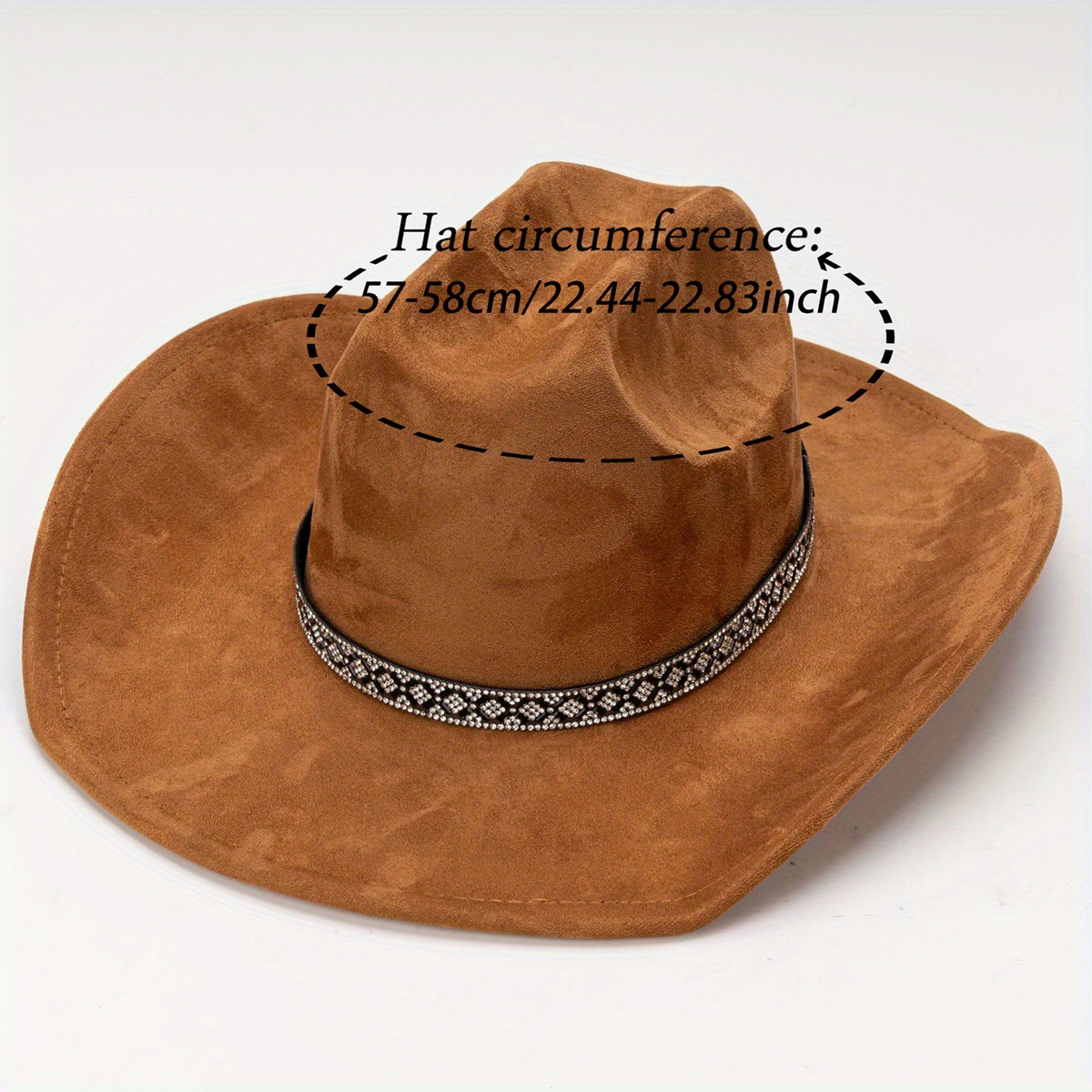 unisex vintage soft felt western cowgirl hat elastic band - Temu display picture 2