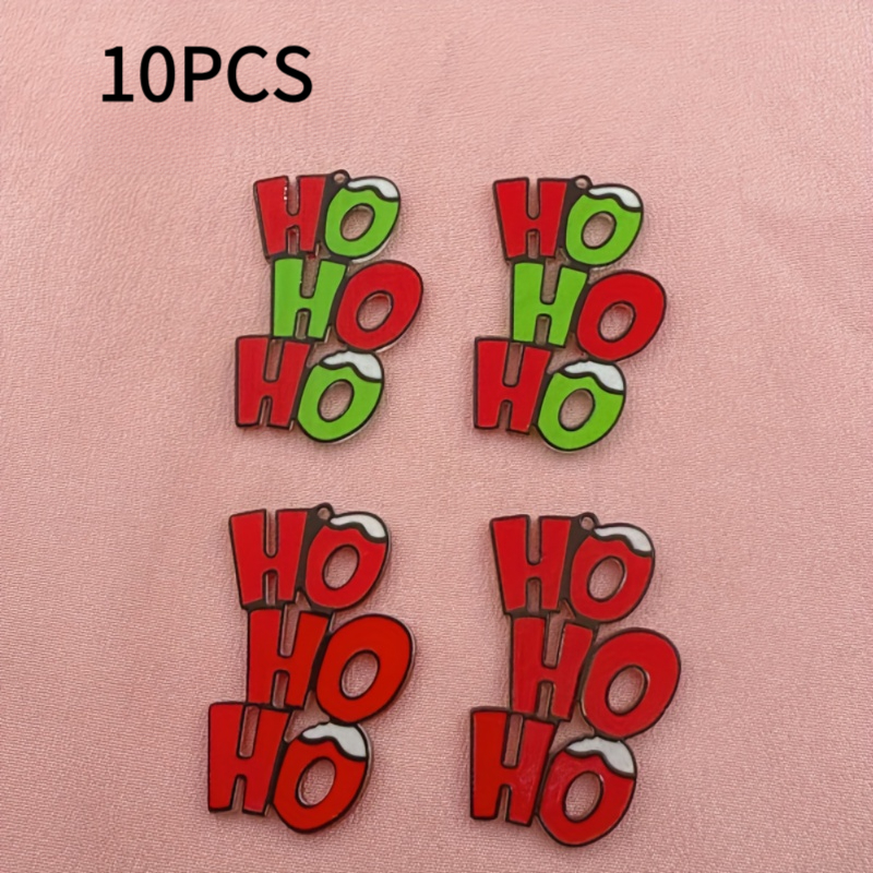 TEMU Lot de 10 pendentifs HO de Noël en acrylique, accessoires de fabrication de bijoux pour boucles d'oreilles, et porte-clés