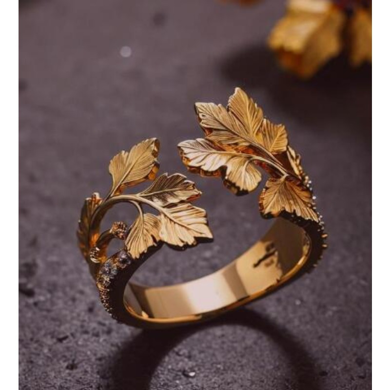 1pc maple leaf adjustable ring maple leaf shaped suitable for for minimalist everyday jewelry gift maple leaf for casual or special occasions for teenager