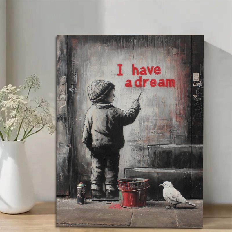 TEMU 2d Flat, 1pc 2d Flat, Unframed Canvas Art - Wall Decorationmodern Wall Art Canvas Black And Style Painting For Living Room Or Bedroom Decor,