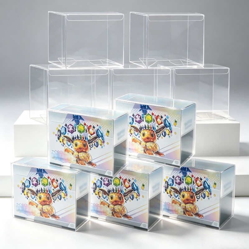 TEMU 10pcs Boîtier de protection empilables ETB, Matériau PVC rigide transparent cristal, Coque de rangement transparente résistante à la poussière,