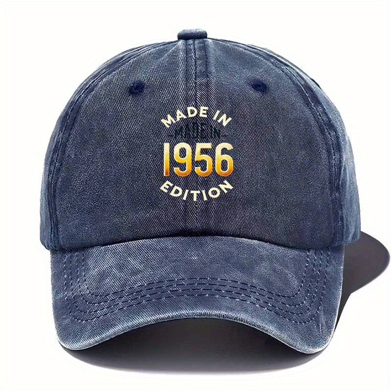 A Edition 1956 Washed Baseball Cap, Featuring A Design With The Year, Makes A Perfect Gift For Who Love Nostalgia