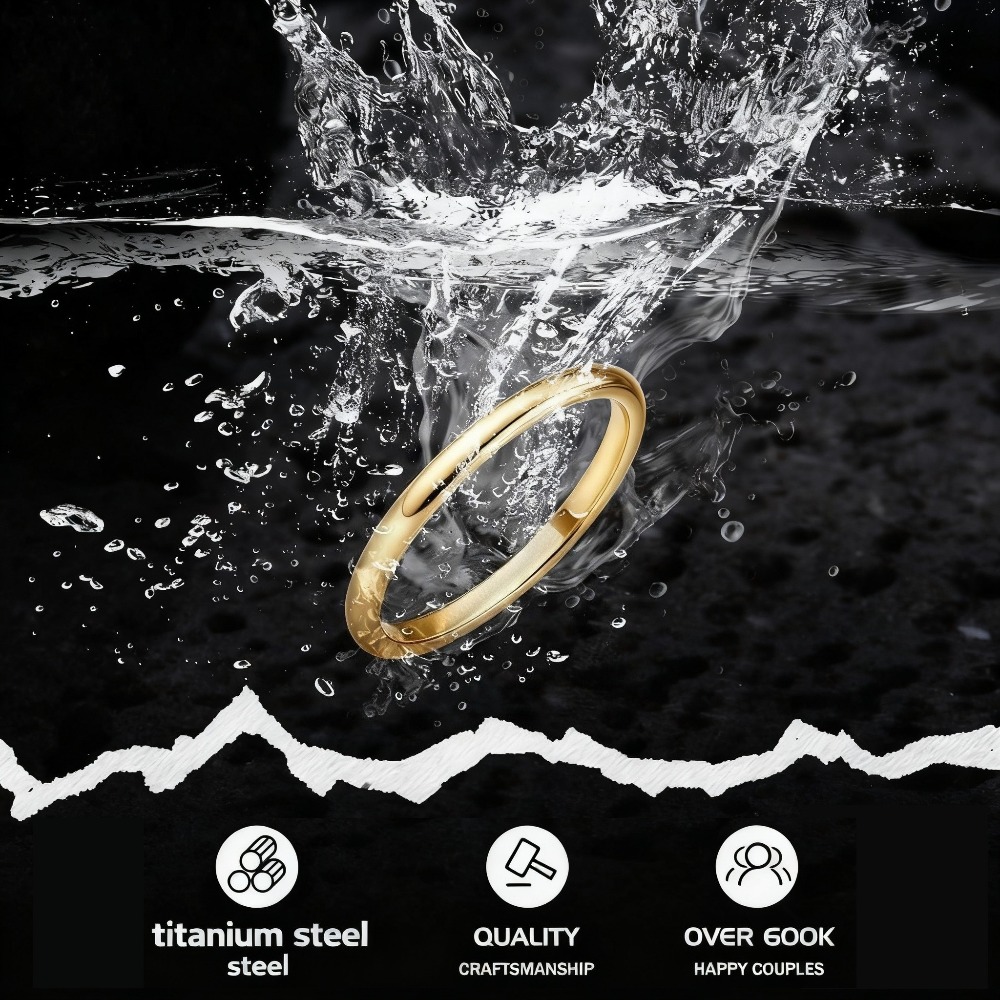 Women's Slim Titanium Steel Ring, Minimalist Style