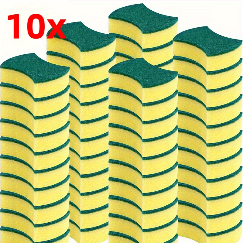 10pcs multi purpose cleaning sponges double sided scrubbing pads durable anti scratch polyurethane sponges super absorbent for kitchen bathroom bedroom school use
