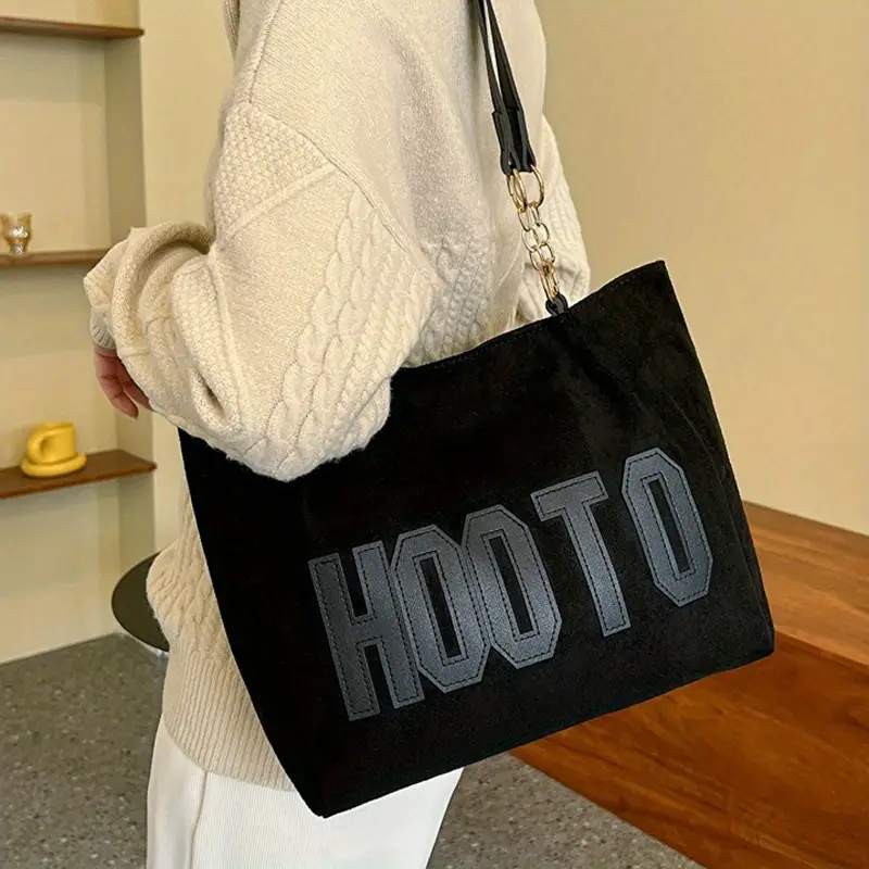 1pc new large capacity womens shoulder bag fashion velvet tote bag daily shopping use tote bag details 6