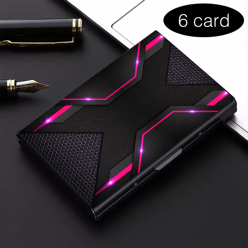 TEMU Porta carte portafoglio da 1 pezzo gamma in acciaio inossidabile antifurto RFID con stampa 2D, texture , elegante portafoglio in metallo con