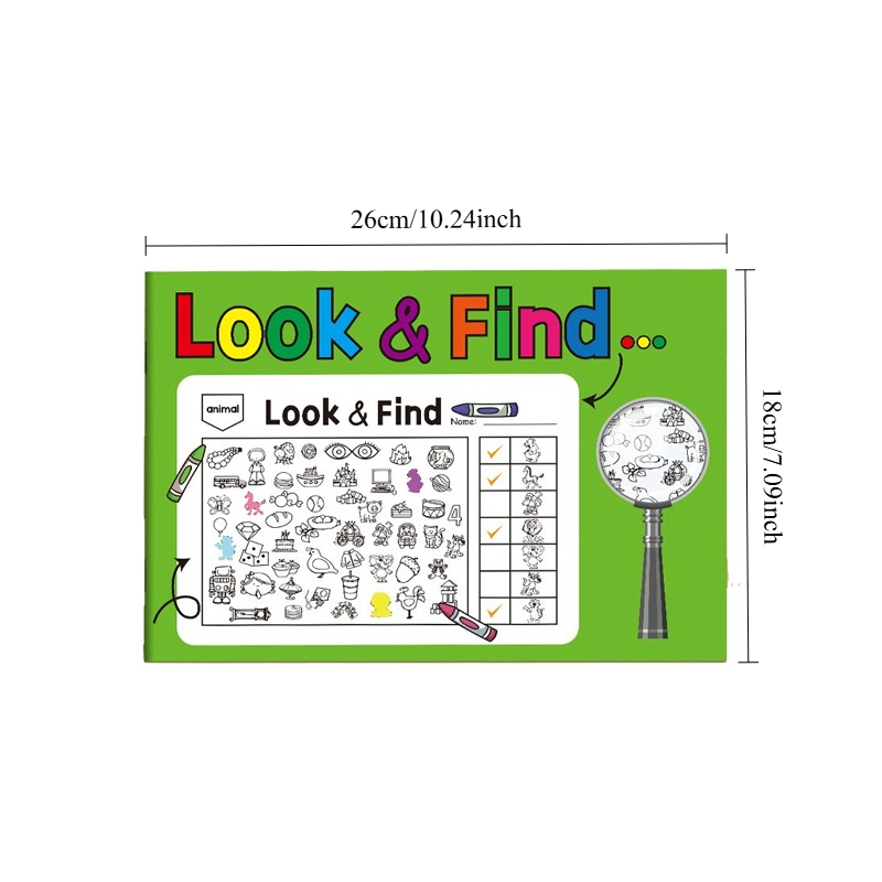 Image of 32-page Find & Seek Activity Book - Coloring & Observation Workbook For Early Learning, &, Suitable For Homeschool & School Use, Page-filling For And (english Language)