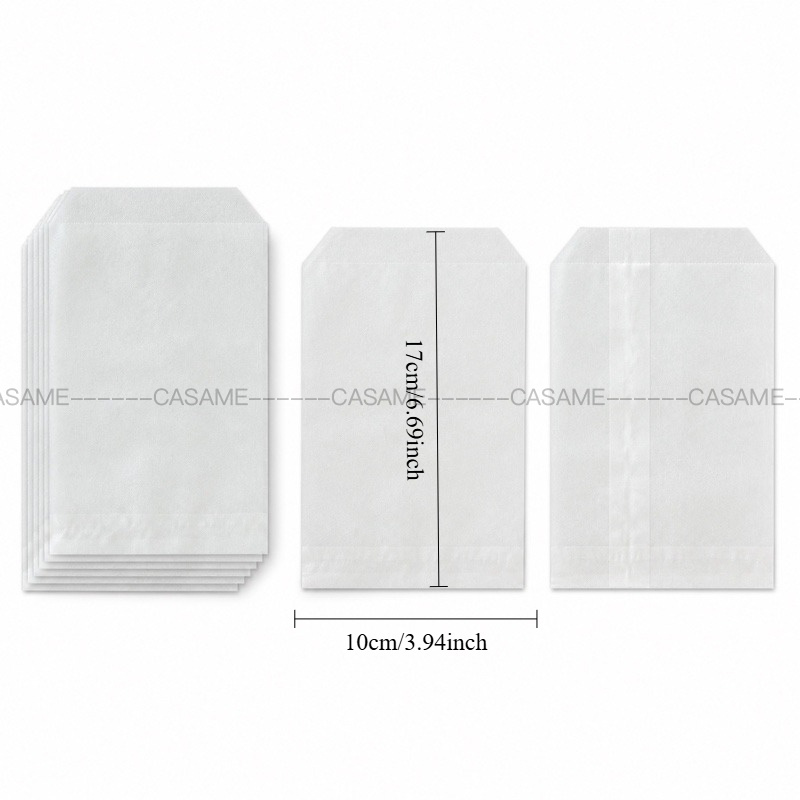TEMU 27 piezas de bolsas de papel blancas semitransparentes de 10×17 cm, elegantes bolsas de embalaje de regalo translúcidas para , fiestas de ,