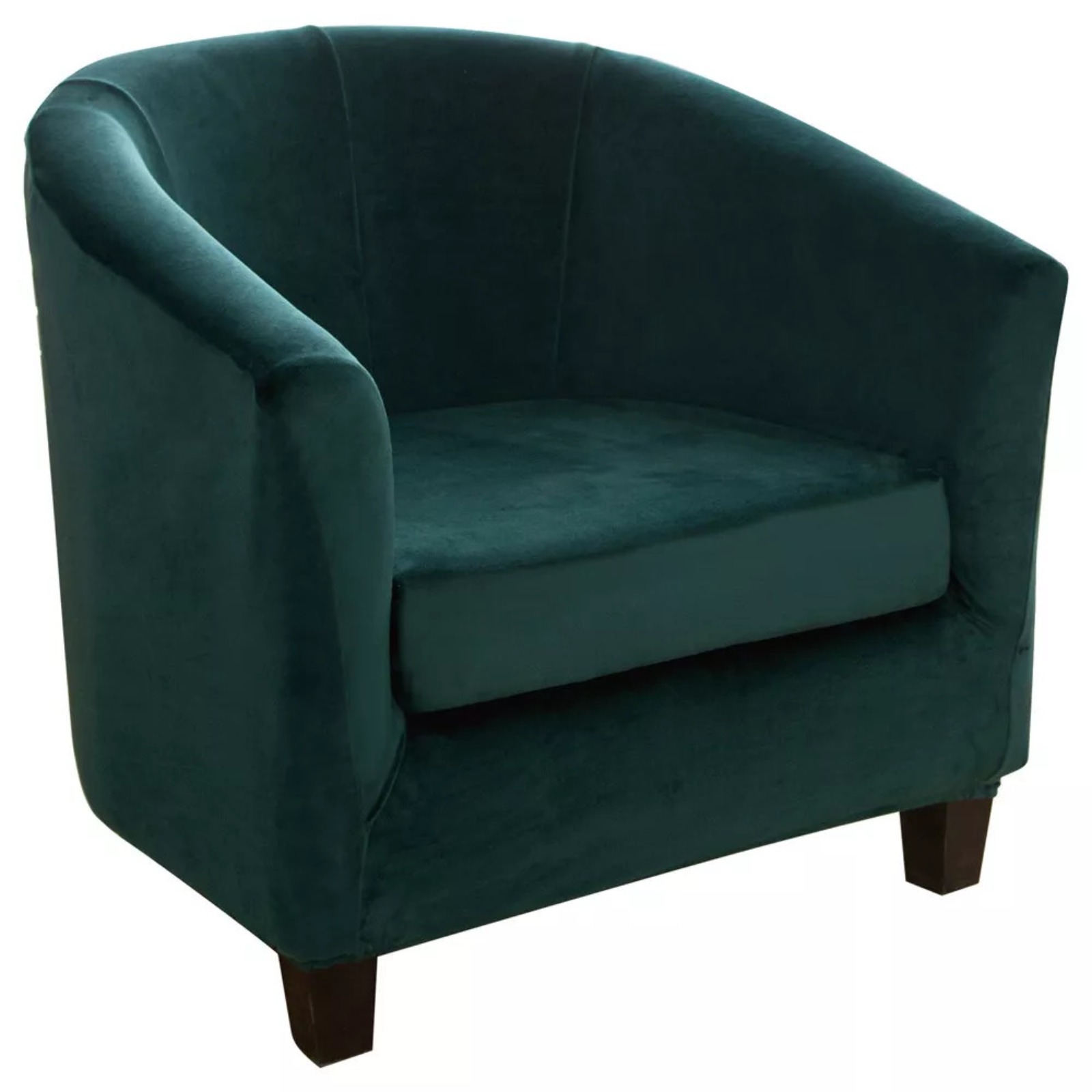 Image of 2pcs Luxury Velvet Tub Chair Slipcover, Stretch Curved Cover With Detachable Cushion, Indoor And Patio Multi-scene Use