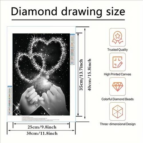 frameless diy diamond painting kit suitable for starry finger with round diamonds multi size stress art assembly for home wall decor perfect gift for beginners no frame required