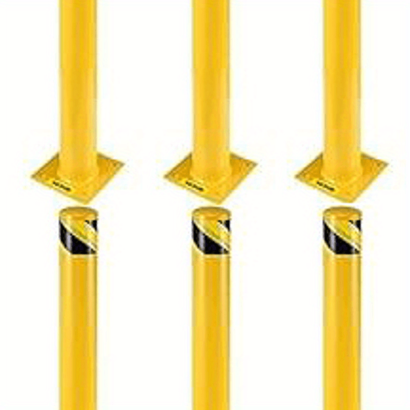 whizmax safety   2 4   36 42 48 inch height steel   post   lot 4 5 inch diameter pipe     post with 16   bolts