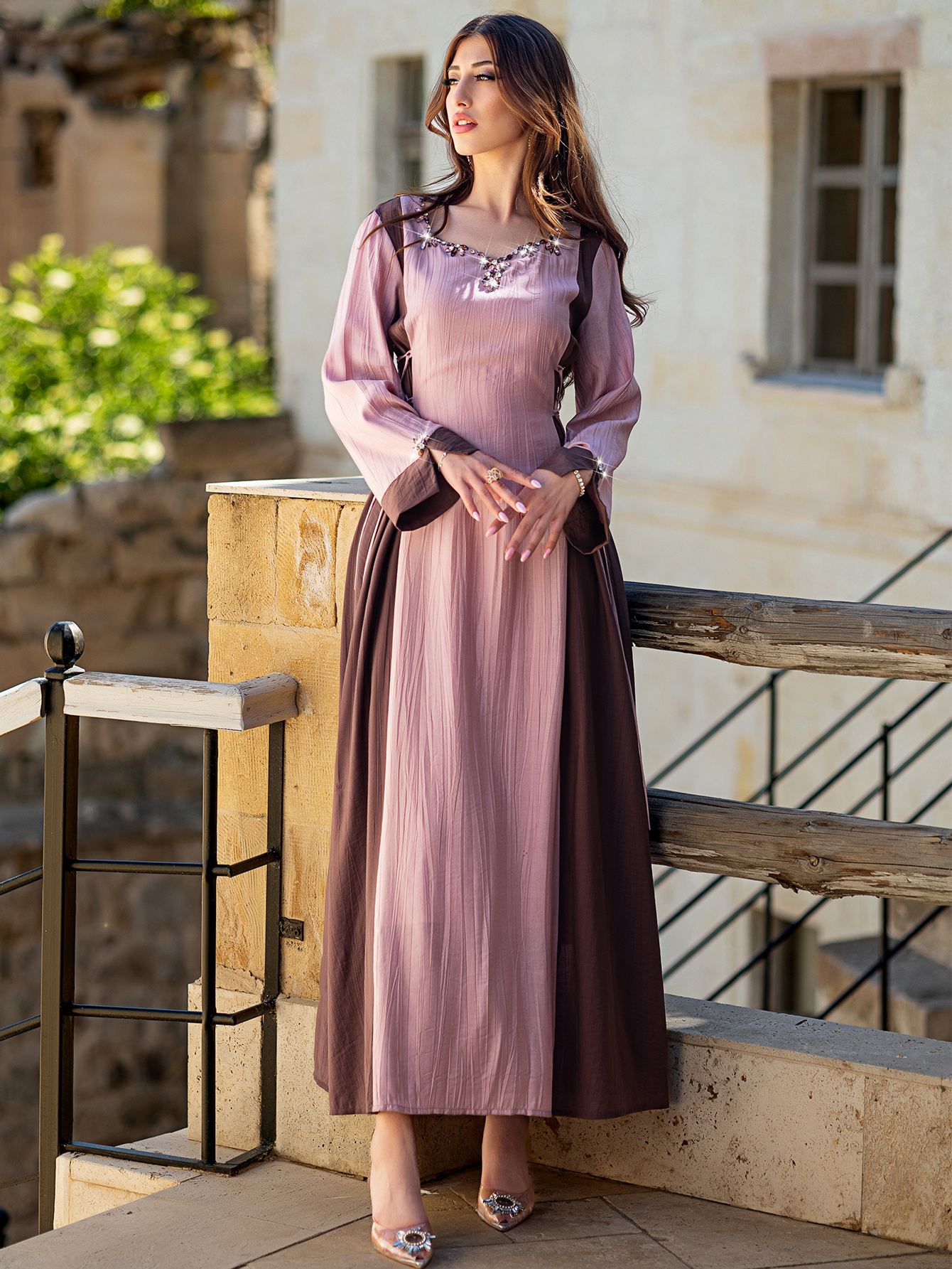 chinese dress ladies Women Chiffon Muslim Dress Middle East Arabian Robe Islamic Floral Printed  Abaya Long Sleeve Crewneck Flowy Ramadan Festival Maxi Robe Moroccan Kaftan  Dresses Wedding Blue M at Amazon Women's Clothing store