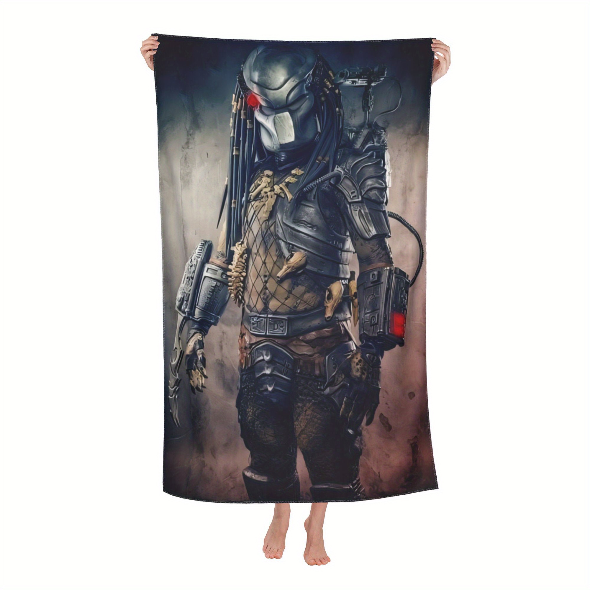 TEMU Predator-themed Microfiber Beach Towel - Stylish Graphic Design, Swimming, Gym, Yoga - Companion, Gym Towel | Graphic Beach Towel | Polyester
