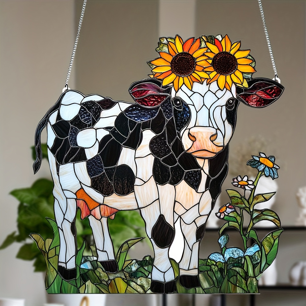 

2d Flat Bull-shaped Sun - Acrylic Hanging Decoration, 7.75x7.87 Inches, Suitable For Windows, Rooms, And - An Ideal Gift For The Home