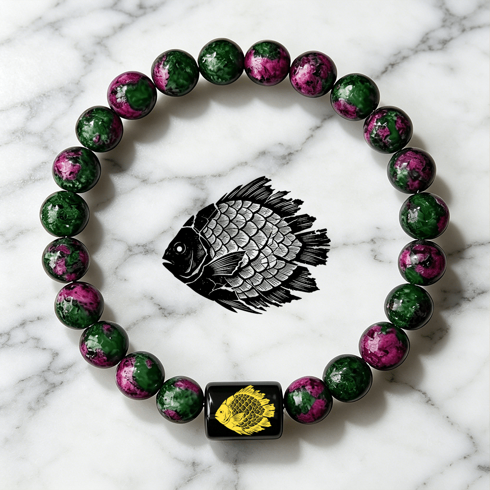 Beaded Fish Charm Bracelet, Ocean-Inspired Daily Wear