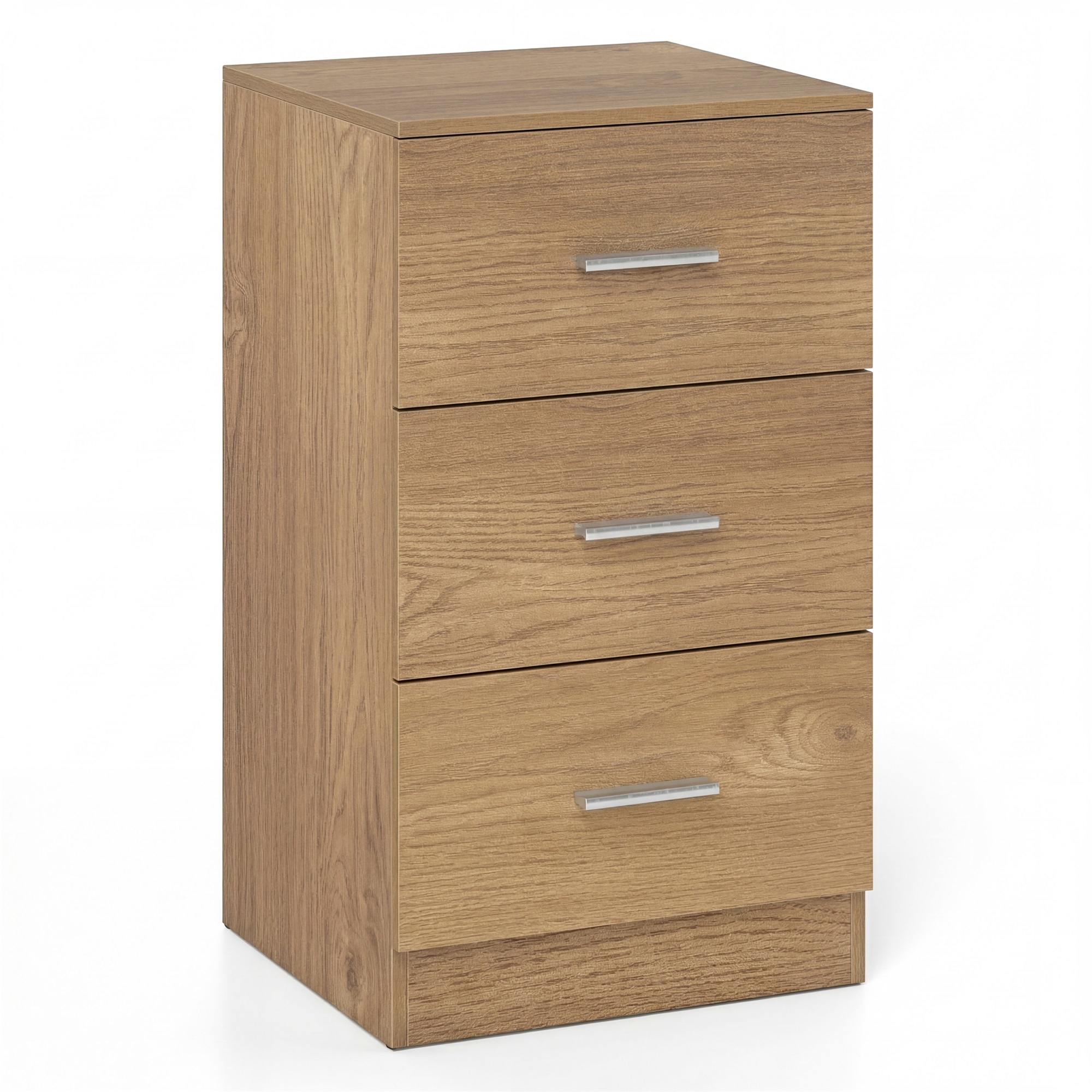Image of Nightstand, Modern Bedside Table With 3 Storage Drawers, End Table Storage Organizer With 2 Anti-tip Kits For Living Room Bedroom, 38 X 35 Cm, Natural
