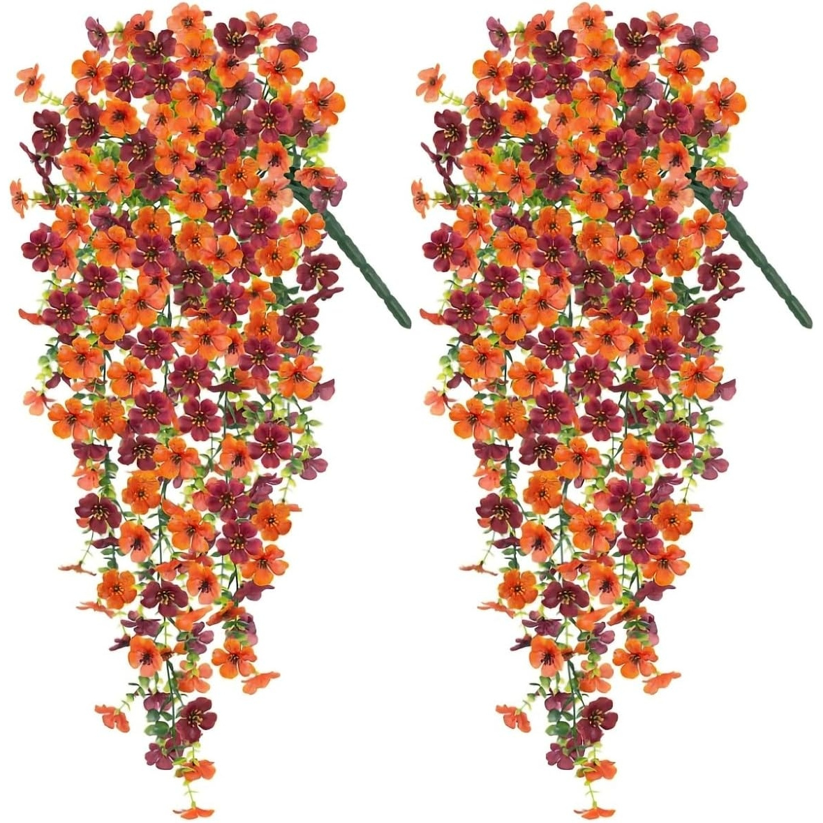 TEMU 90 Hanging Daisy Set (2pcs) With Eucalyptus - Fade Resistant Artificial Flowers For Fall Porch, Patio, Garden & Thanksgiving/halloween Decor,