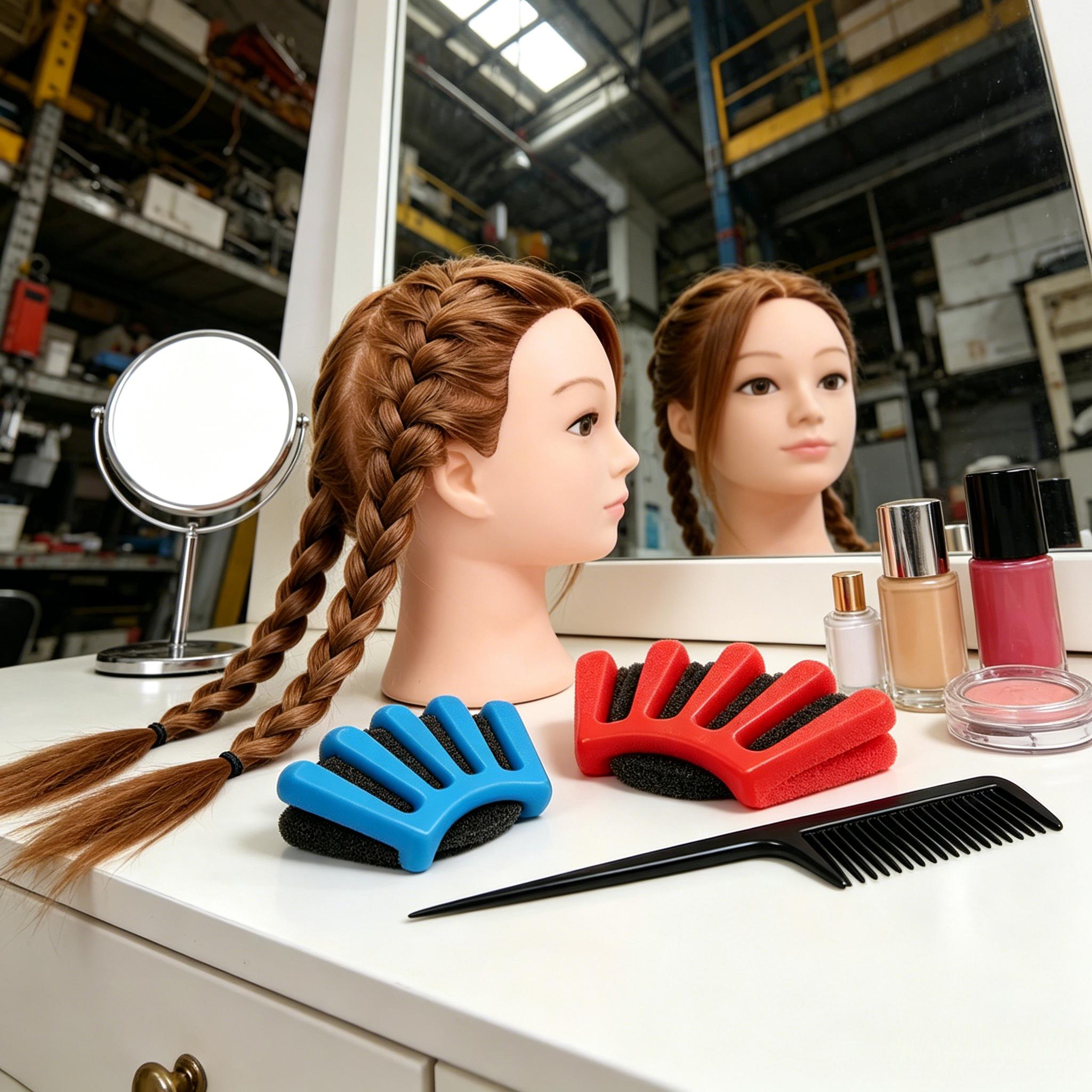 TEMU Bun And Hairpin Set - 2pcs Hair Comb For Women And A Easy Comb With Sponge Styling Brush, And Easy Hairpin Comb, Professional Hairpin Tools