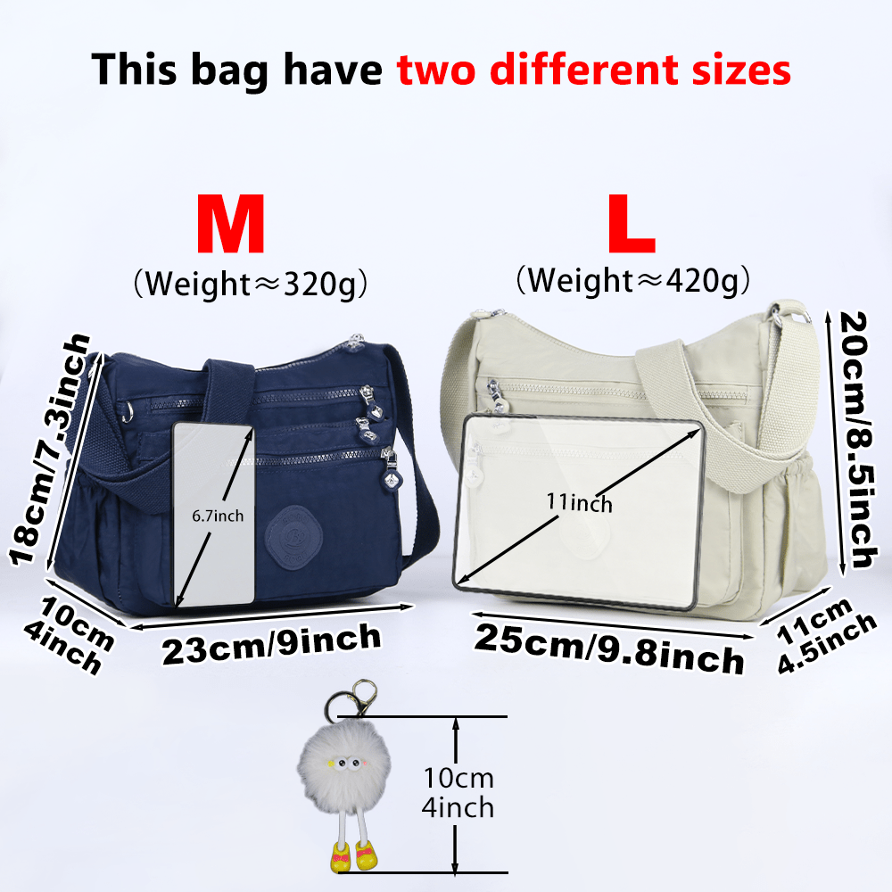 stylish lightweight multi pocket unisex crossbody bag with pendant elegant durable womens shoulder bag sturdy anti theft womens crossbody bag durable fabric multiple compartments adjustable straps perfect for travel daily use commuting Product details 6