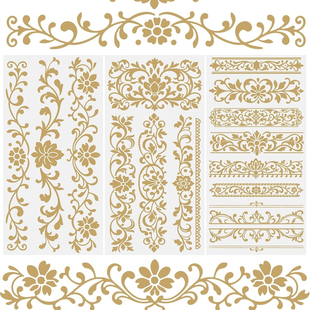 TEMU 3 piezas de transferencia por frotamiento, dorado impermeable para manualidades decorativas de muebles, diarios de para gabinete DIY, hojas de