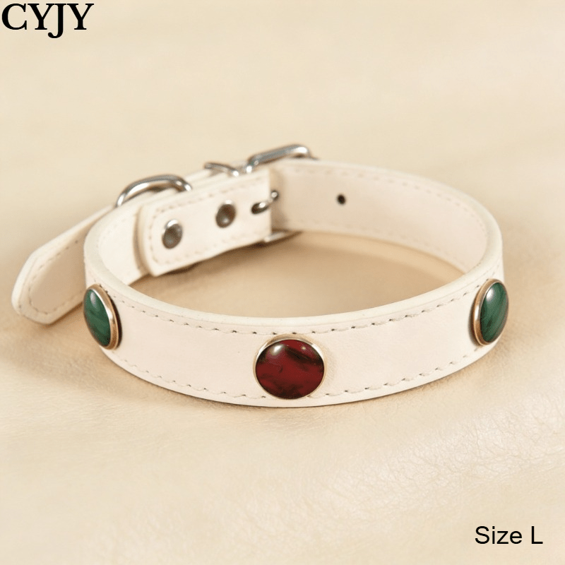 Light Luxury Pet Collar with Colorful Beads