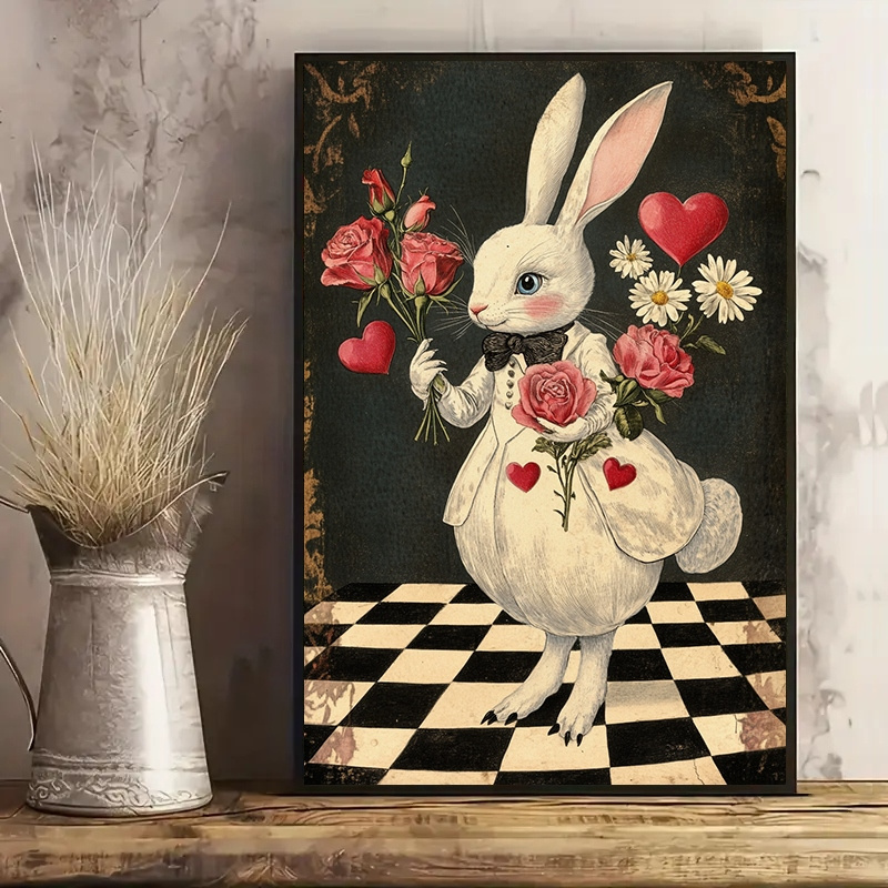 

Vintage With Roses Canvas Poster - Oil Painting , - Ideal For Living Room, Bedroom, Dining Room, Office, Cafe, Bar - Birthday Gift