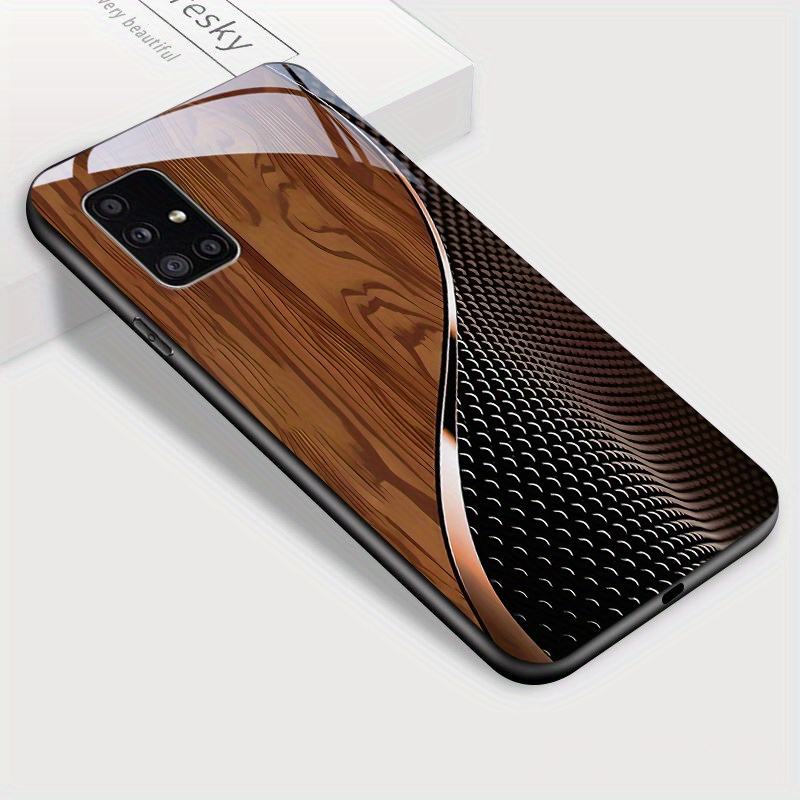 TEMU For Galaxy A51 5g 4g Phone Case, Fashion Glossy Stylish Tempered Glass Casing Shockproof Back Cover