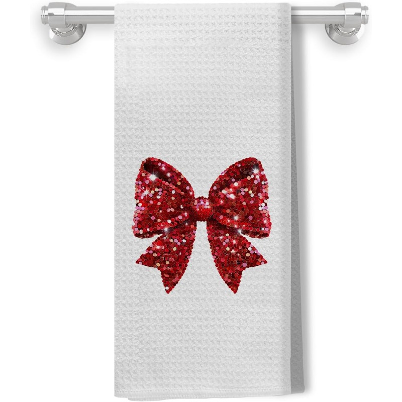 

Christmas Kitchen Towel - Polyester, Machine Washable, Decor, 18x26 Inches