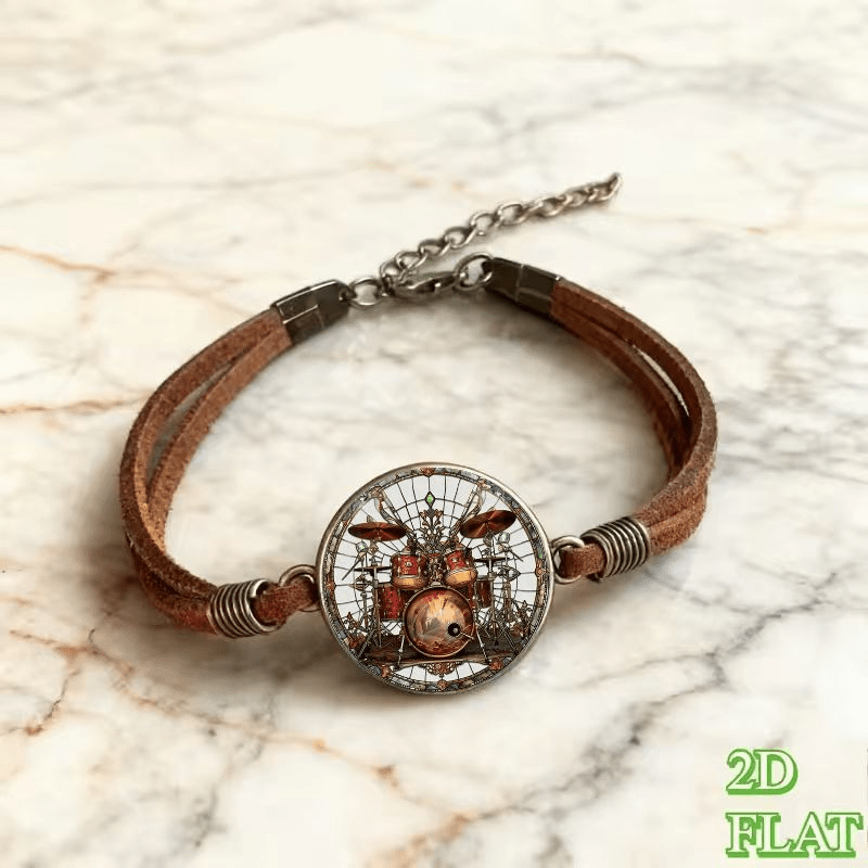Vintage 2D Flat Pattern Bracelet, Fashion Bangle Gift