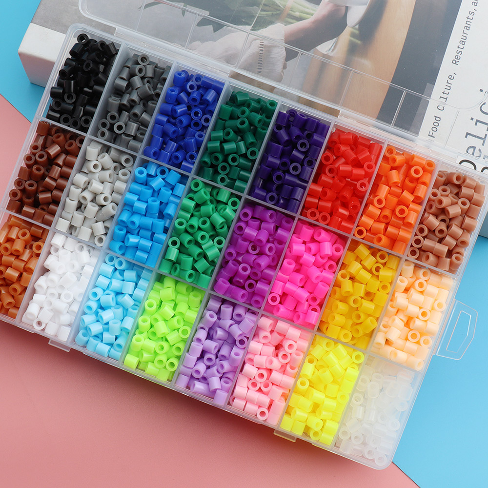 TEMU 24 кольори / 6250 шт. намистин Perler для DIY рукоділля, творчі аксесуари для ручної роботи, матеріали для для дорослих